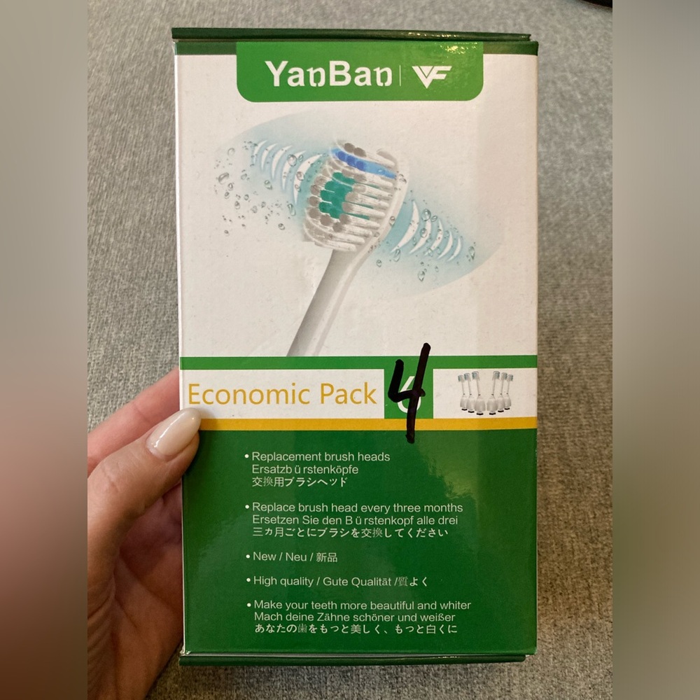 Set of 4 YanBan aftermarket, Philips Sonicare E-Series electric toothbrush heads